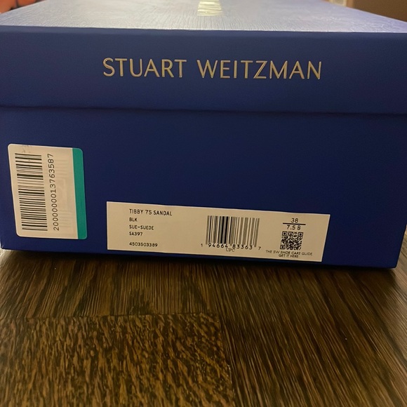 NWT Stuart Weitzman mid-heel black suede sandal. Size 38 - Picture 7 of 7